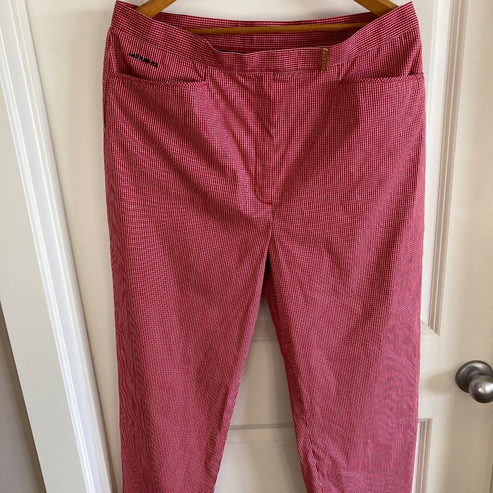 Talbots Red Gingham Slim Pants